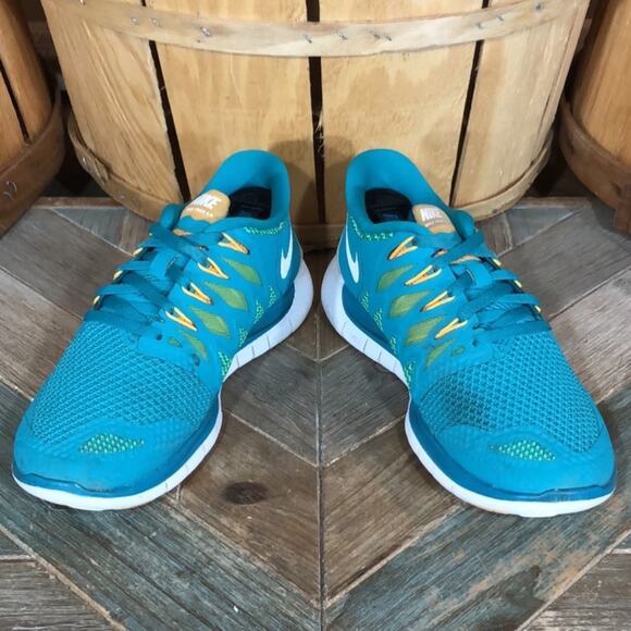 Nike Free 5.0 Turquoise Orange White 642199-303 Running Shoes Womens Size 6.5 - Picture 6 of 11